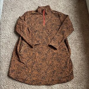 NWOT Lands' End Brown Leopard Print Sleep Shirt Pajamas